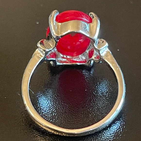 Red sapphire S925 silver ring size 6.5 - Picture 4 of 9